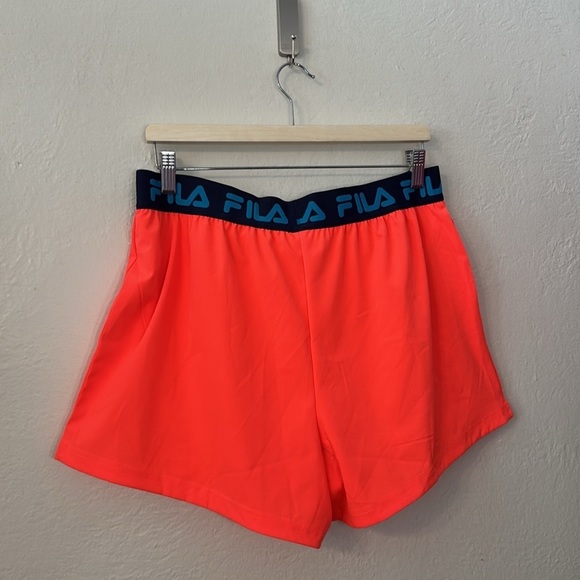 NWT $55 Fila Womens Essentials Woven Tennis Short Lined Fiery Coral Red Sz LARGE - Picture 8 of 9